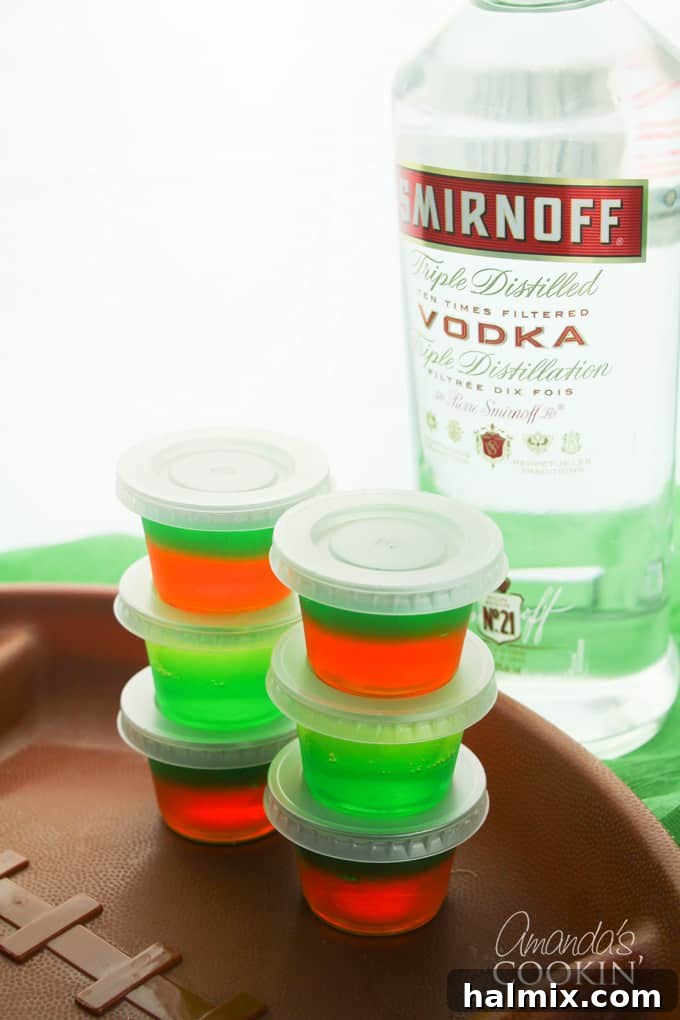 football jello shots in plastic containers