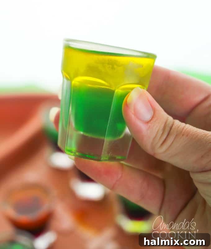 green and yellow jell shot football green bay packers
