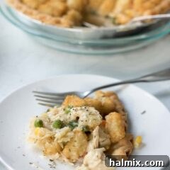Chicken Pot Pie Tater Tot Casserole