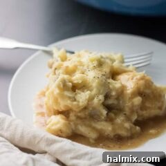 Creamy Traditional Mashed Potatoes ready to be served.