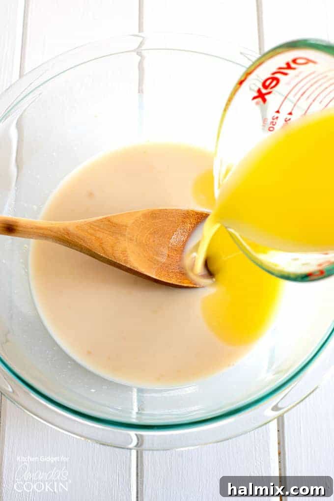 How to make Homemade Hawaiian Rolls step-by-step: wet ingredients combined