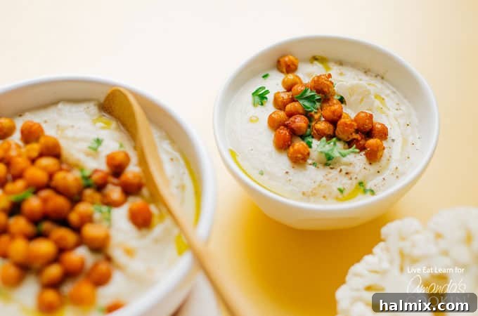 cauliflower soup in a bowl