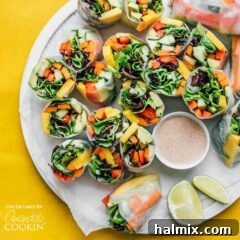 Vibrant Garden Rolls 2 overhead view of spring rolls