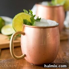 frosty copper mug of moscow mule