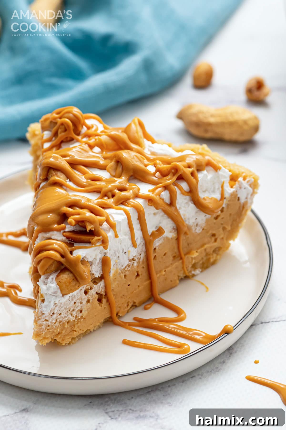 slice of peanut butter pie on a plate