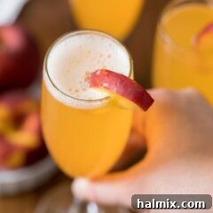 lifting glass of bellini