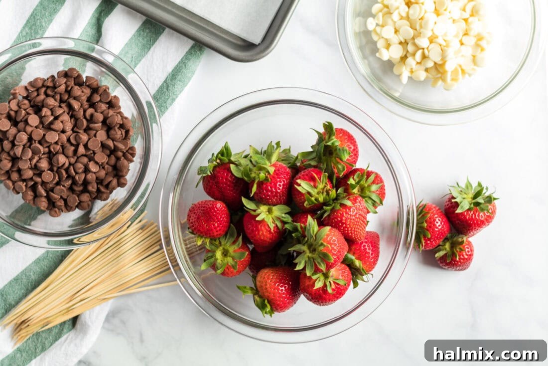 Ingredients for Chocolate Covered Strawberries
