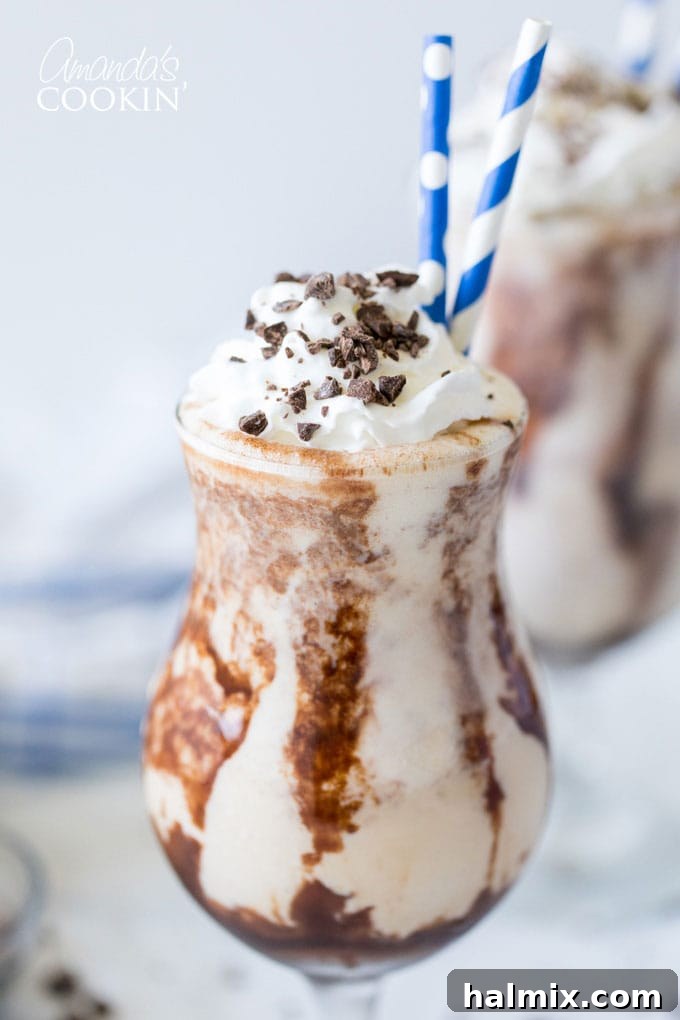 close up of mudslide in hurricane glass