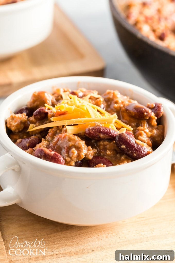 bowl of homemade chili