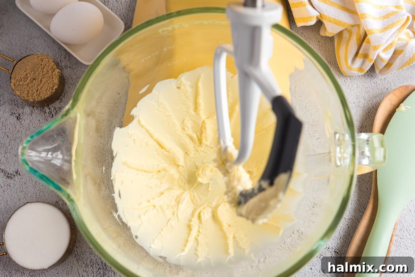 Harvest Pumpkin Chocolate Chip Muffins 7 beating butter with a paddle attachment