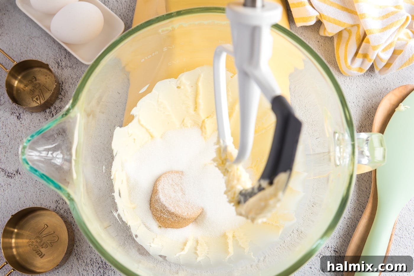 Harvest Pumpkin Chocolate Chip Muffins 8 adding sugar to butter mixture in a mixer