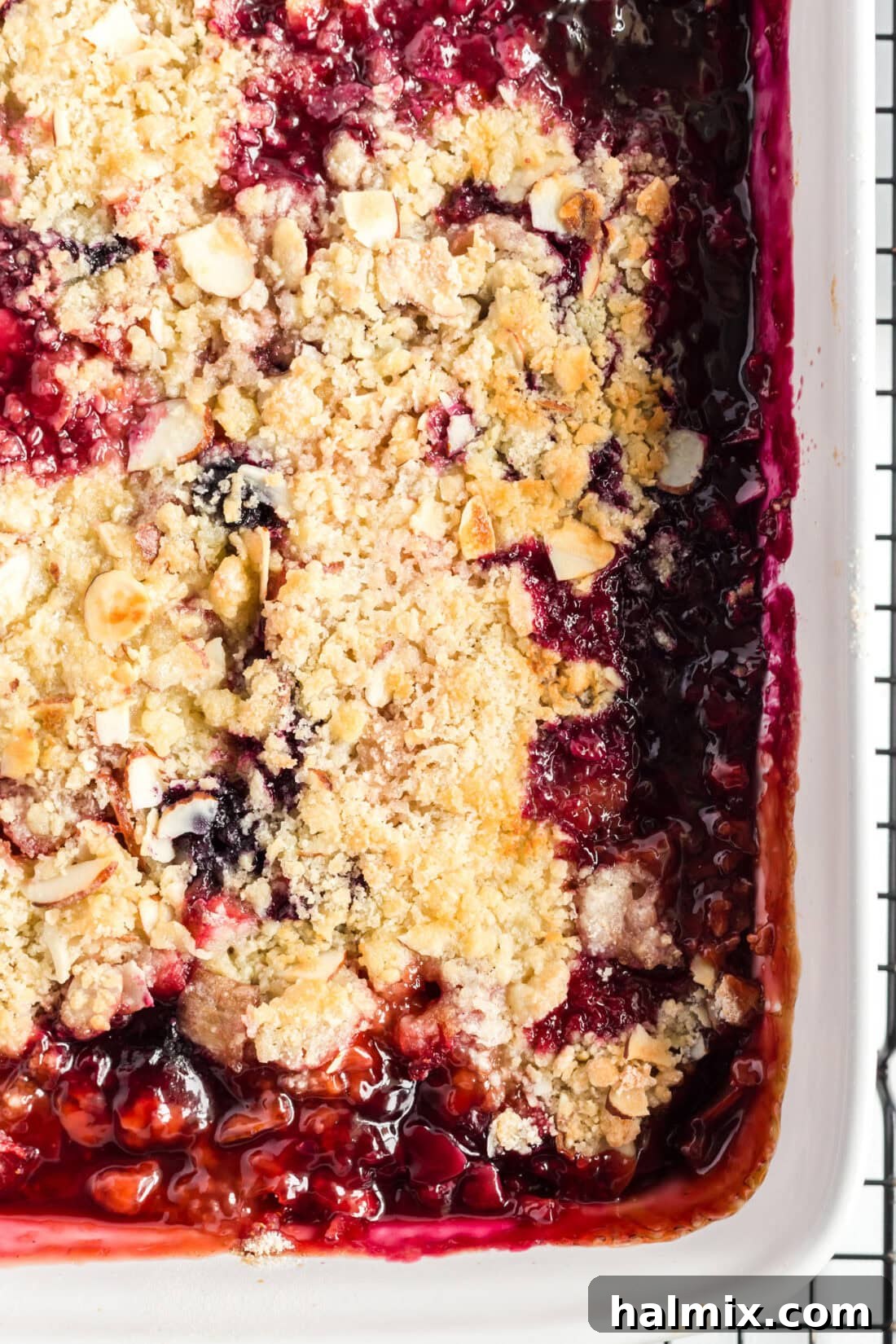 Overhead photo of Prize Winning Rhubarb Crumble