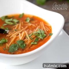 Classic Mexican Fideo Soup 4 A bowl of soup