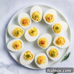 Zesty Stuffed Eggs 9 Close up photo of a plate of Deviled Eggs