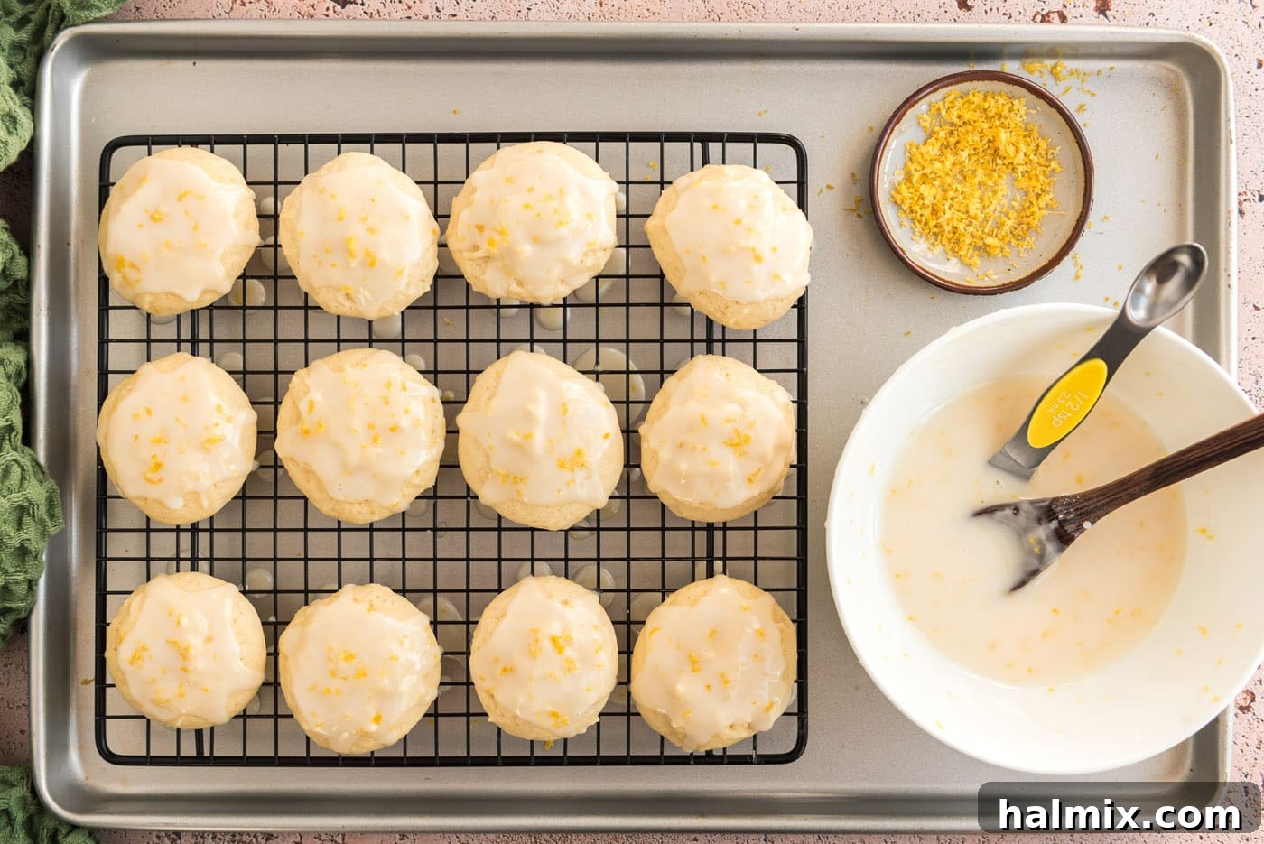 Tangy Lemon Clouds 17 Easy lemon drop cookies with fresh lemon glaze, showing the finished product