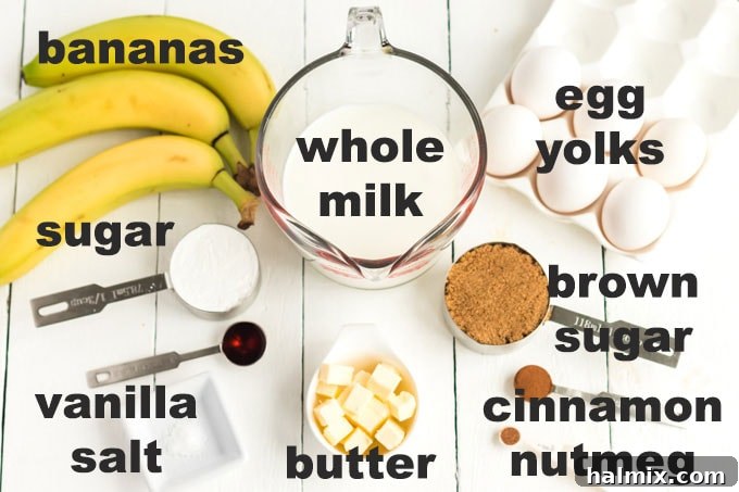 ingredients for banana cream pie