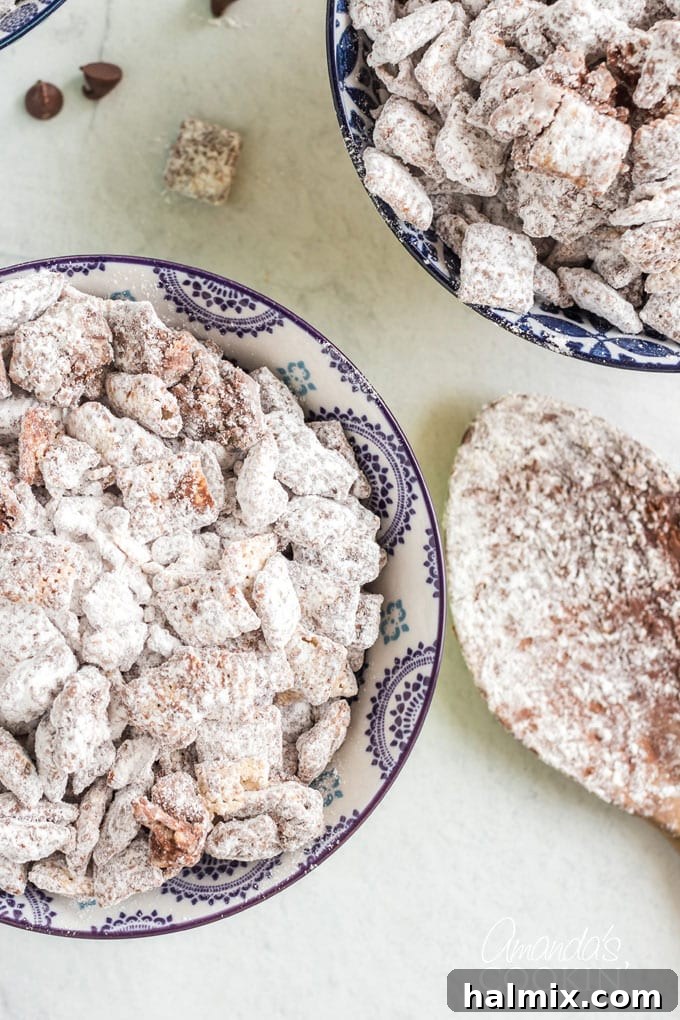 Chocolate Peanut Butter Snow Caps 2 TWO BOWLS OF BUDDY BUDDY SNACKS