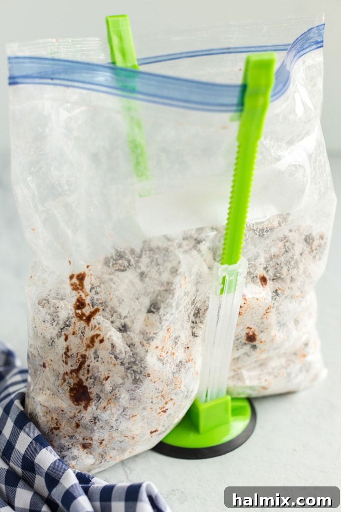 Chocolate Peanut Butter Snow Caps 8 muddy buddies in bag holder