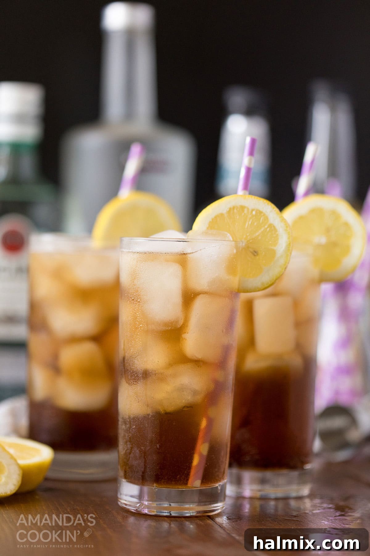 Long Island Iced Tea 6 3 tall glasses of long island iced tea