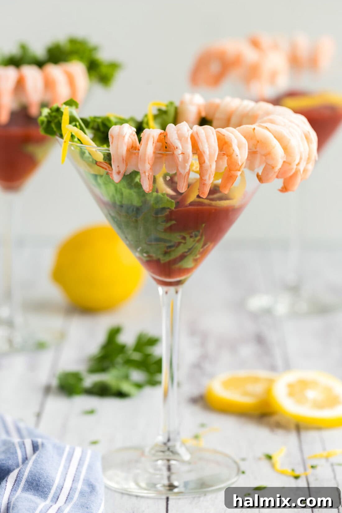 Shrimp Cocktail with two more behind it