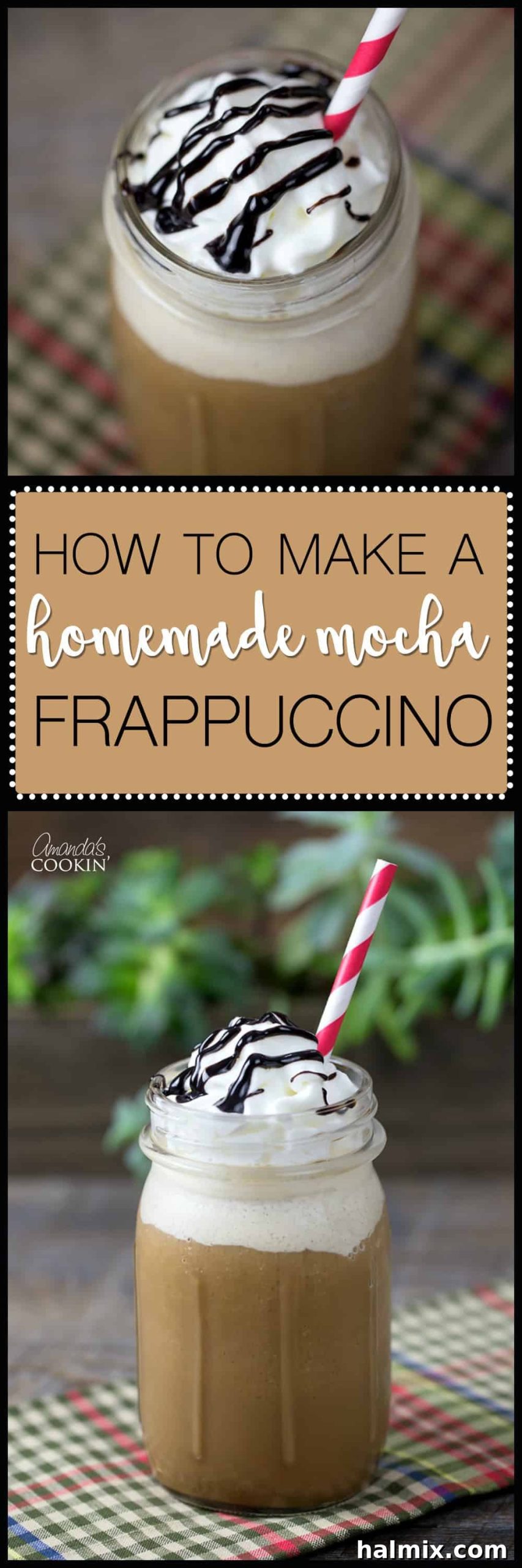 Homemade Mocha Frappe Magic 10 A high-resolution photo of a homemade mocha Frappuccino, showcasing its creamy texture and chocolate drizzle, perfect for pinning.