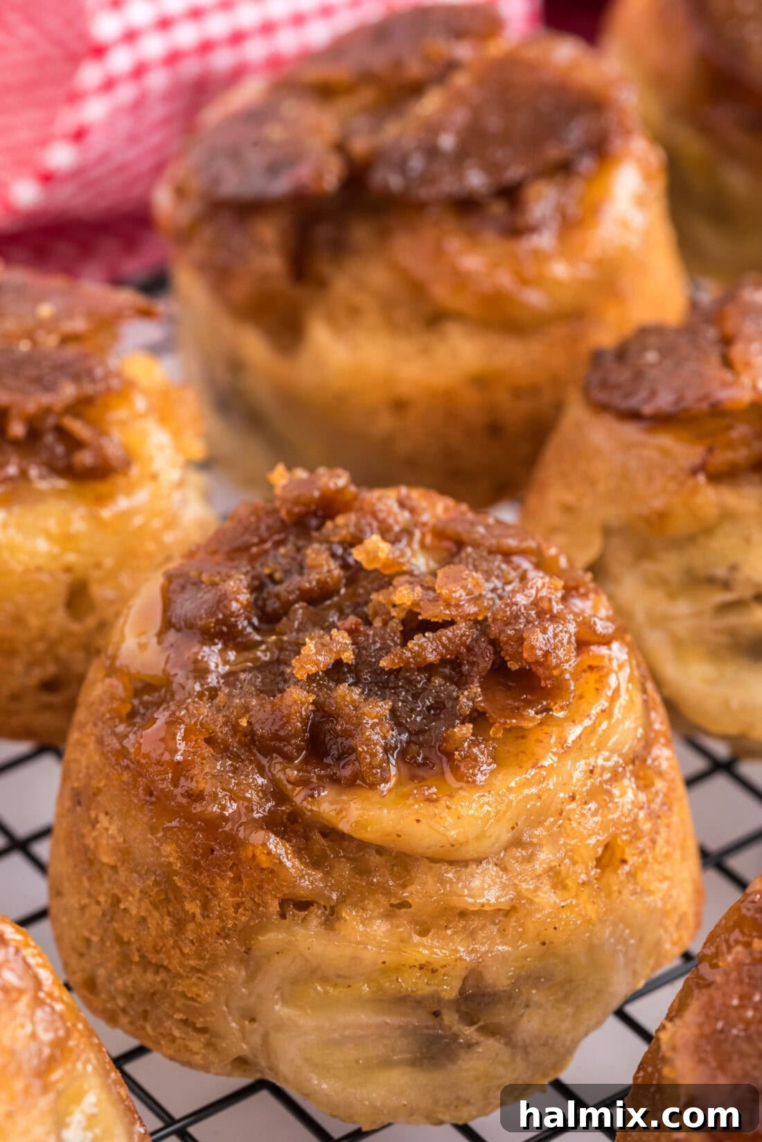 Close up photo of a Banana Upside Down Muffin