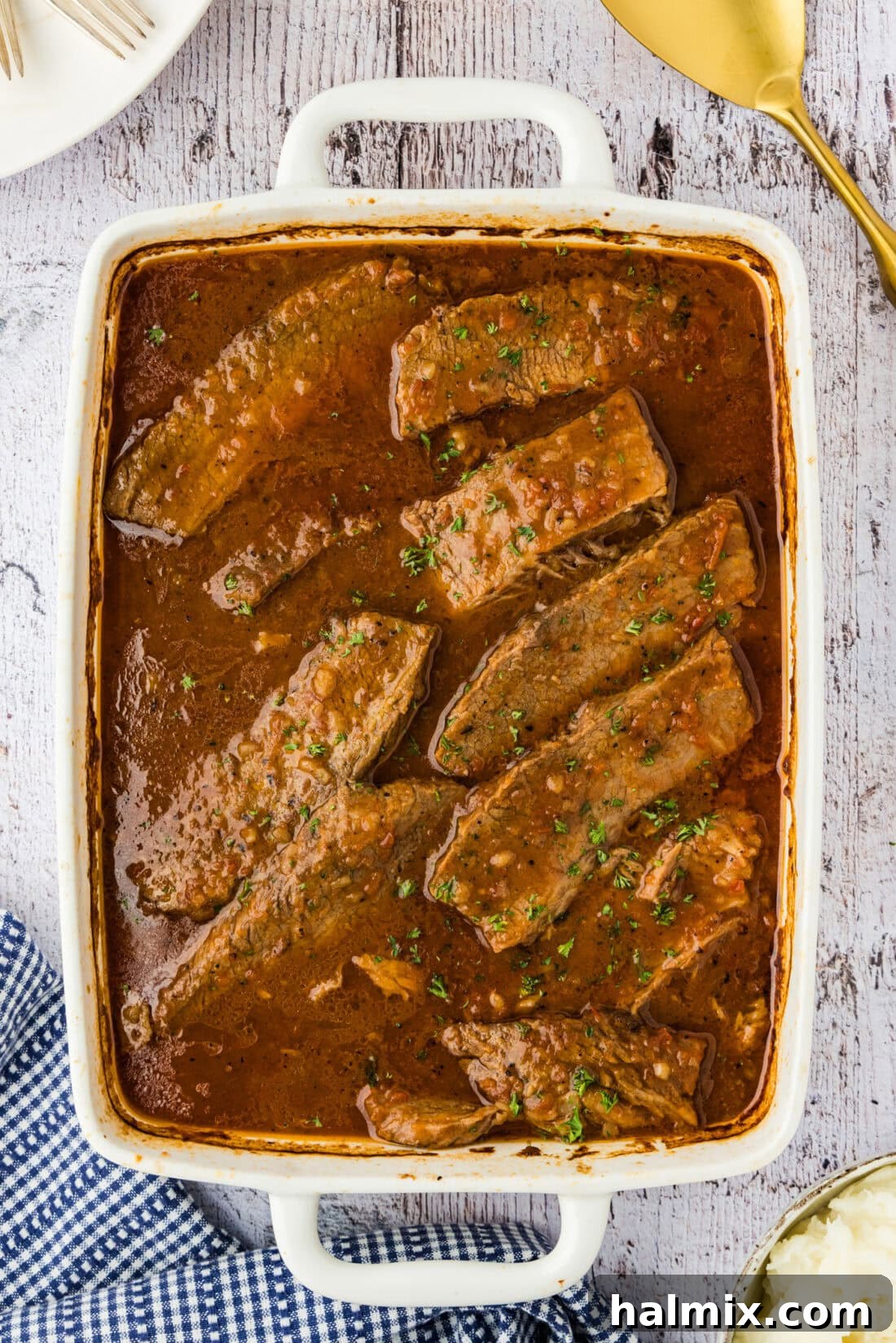 Tender Beef Brisket with Rich Gravy 10 beef brisket and gravy in a 13x9 dish