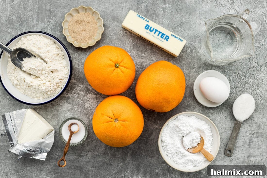 Ingredients for Quick Orange Rolls