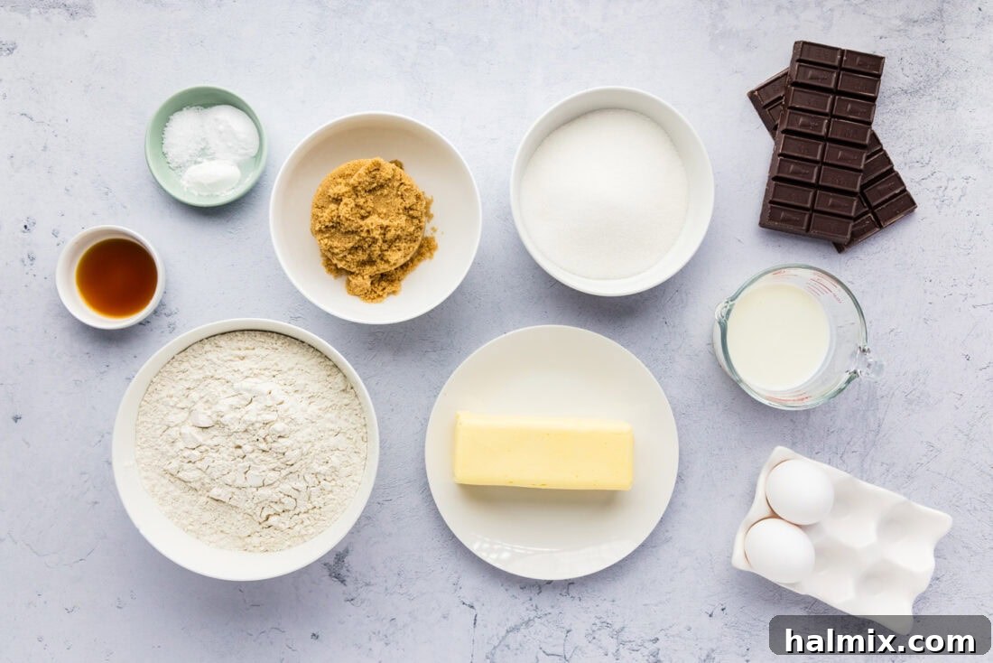 Ingredients for Buttermilk Chocolate Chip Cookies