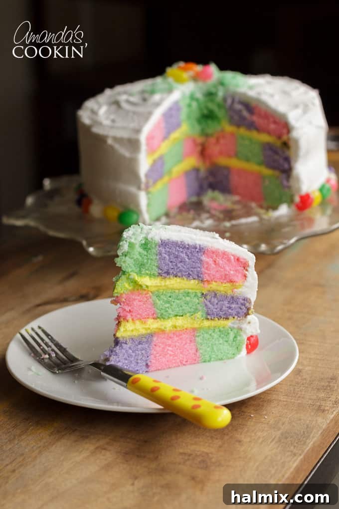 Stunning Pastel Checkerboard Cake for Easter