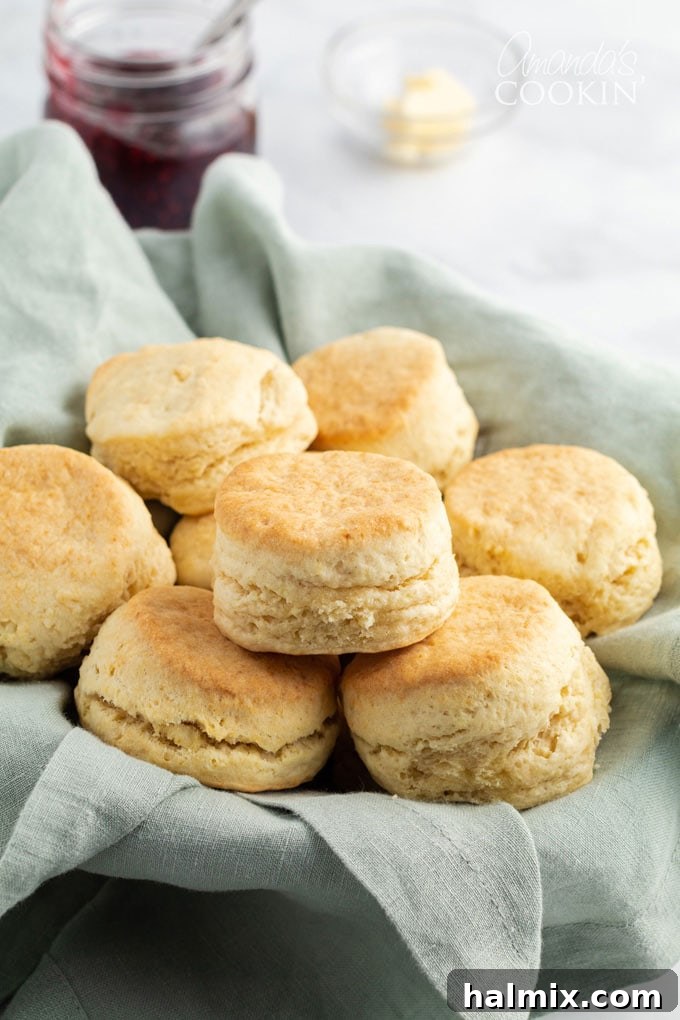 basket full of homemade biscuits