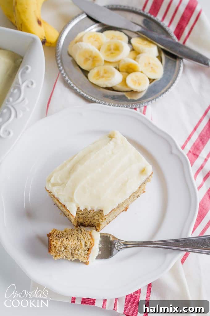 The Best Moist Banana Cake with Vanilla Cream Cheese Frosting Recipe