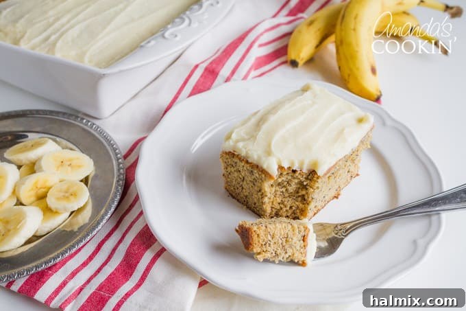 A whole Banana Cake, ready for slicing