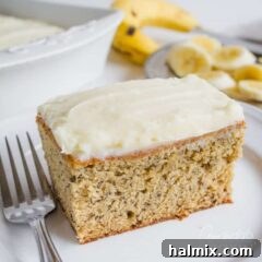 A piece of Banana cake on a plate