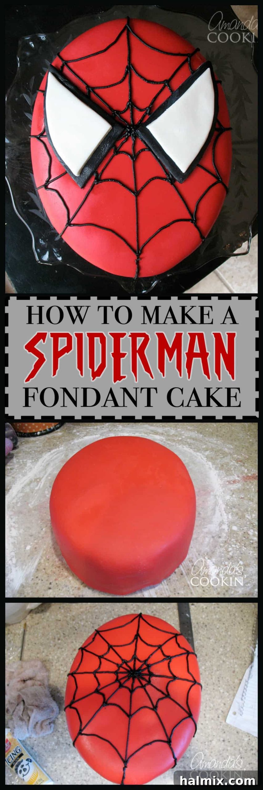 Spiderman Cake Power-Up: Homemade Marshmallow Fondant 12 Make an awesome homemade marshmallow fondant Spiderman cake!
