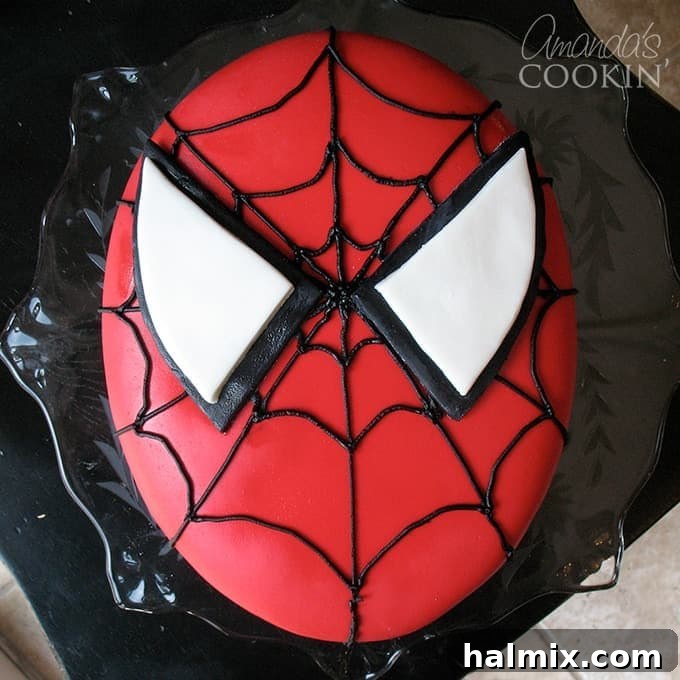 Spiderman Cake Power-Up: Homemade Marshmallow Fondant 9 We love this Spiderman Cake made with homemade fondant!