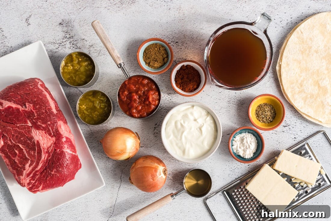 ingredients for Beef Enchiladas