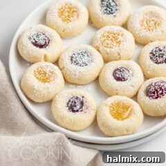 thumbprint cookies on a plate