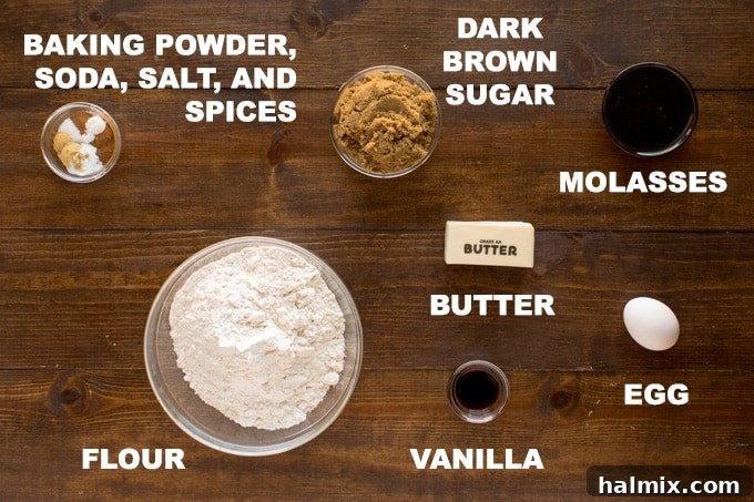 ingredients for gingerbread cookies