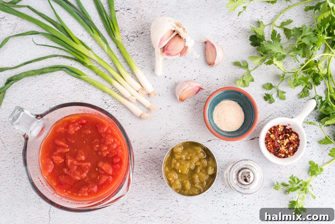 Restaurant Style Salsa ingredients