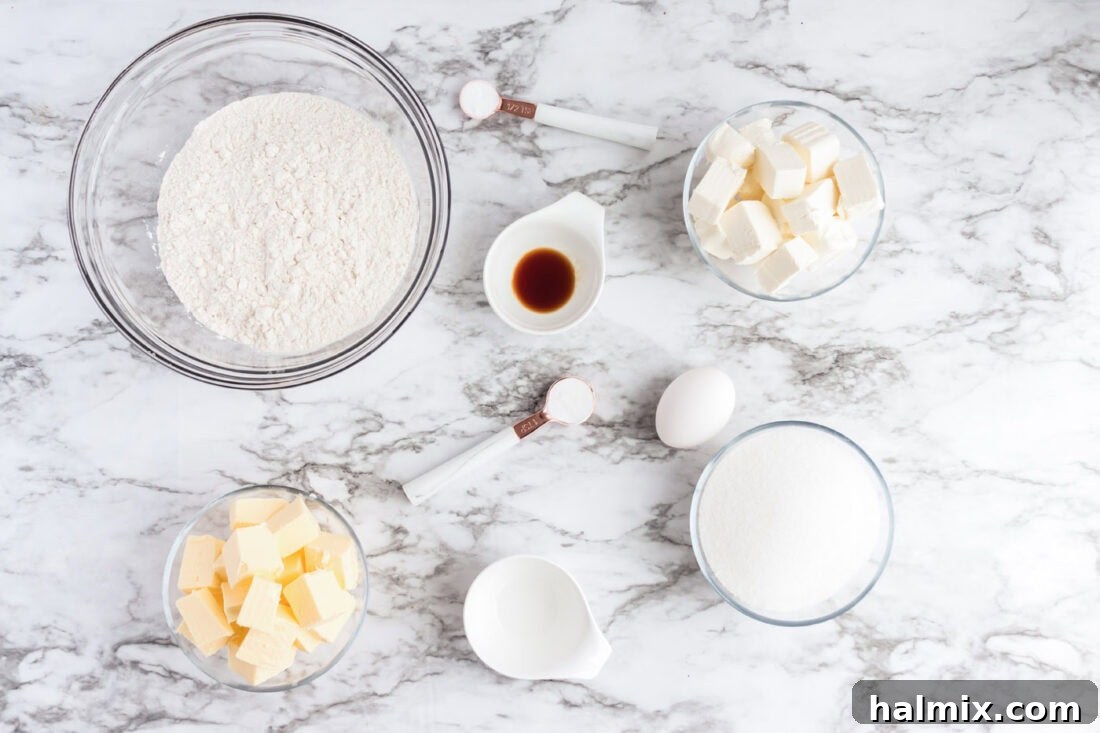 Frosted Sugar Cookie Bars: The Easiest Way to Indulge 4 Arrangement of ingredients for Frosted Sugar Cookie Bars