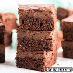 Dreamy Chocolate Cheesecake Brownies 4 stacked brownie cheesecake