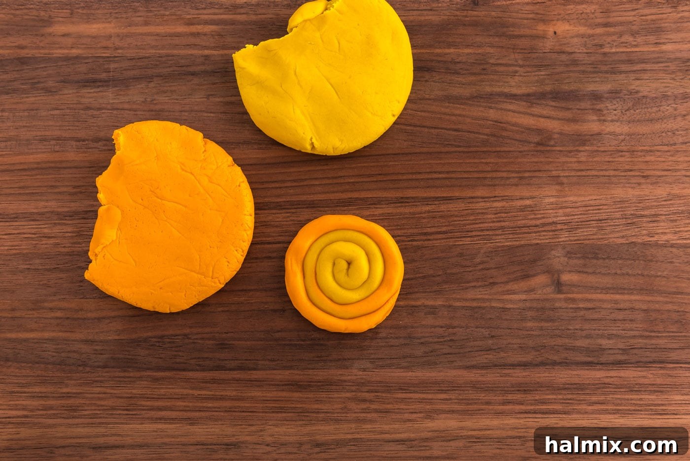 spiral gold coin sugar cookie dough