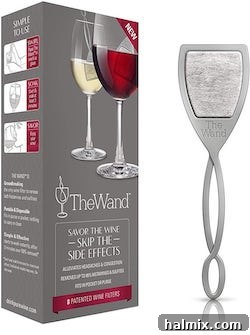 Gifts for the Gourmet Foodie 10 The innovative PureWine Wand filter, designed to remove histamines and sulfites from wine.