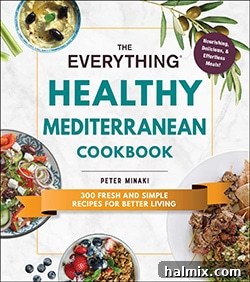 Gifts for the Gourmet Foodie 14 The inspiring cover of The Everything Healthy Mediterranean Cookbook, promising delicious and nutritious meals.