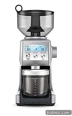Gifts for the Gourmet Foodie 19 A powerful Breville Bean Grinder, designed for precise coffee grinding and optimal flavor extraction.
