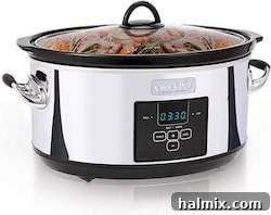 Gifts for the Gourmet Foodie 7 A classic Crock-Pot slow cooker, symbolizing convenience and delicious, slow-cooked meals.