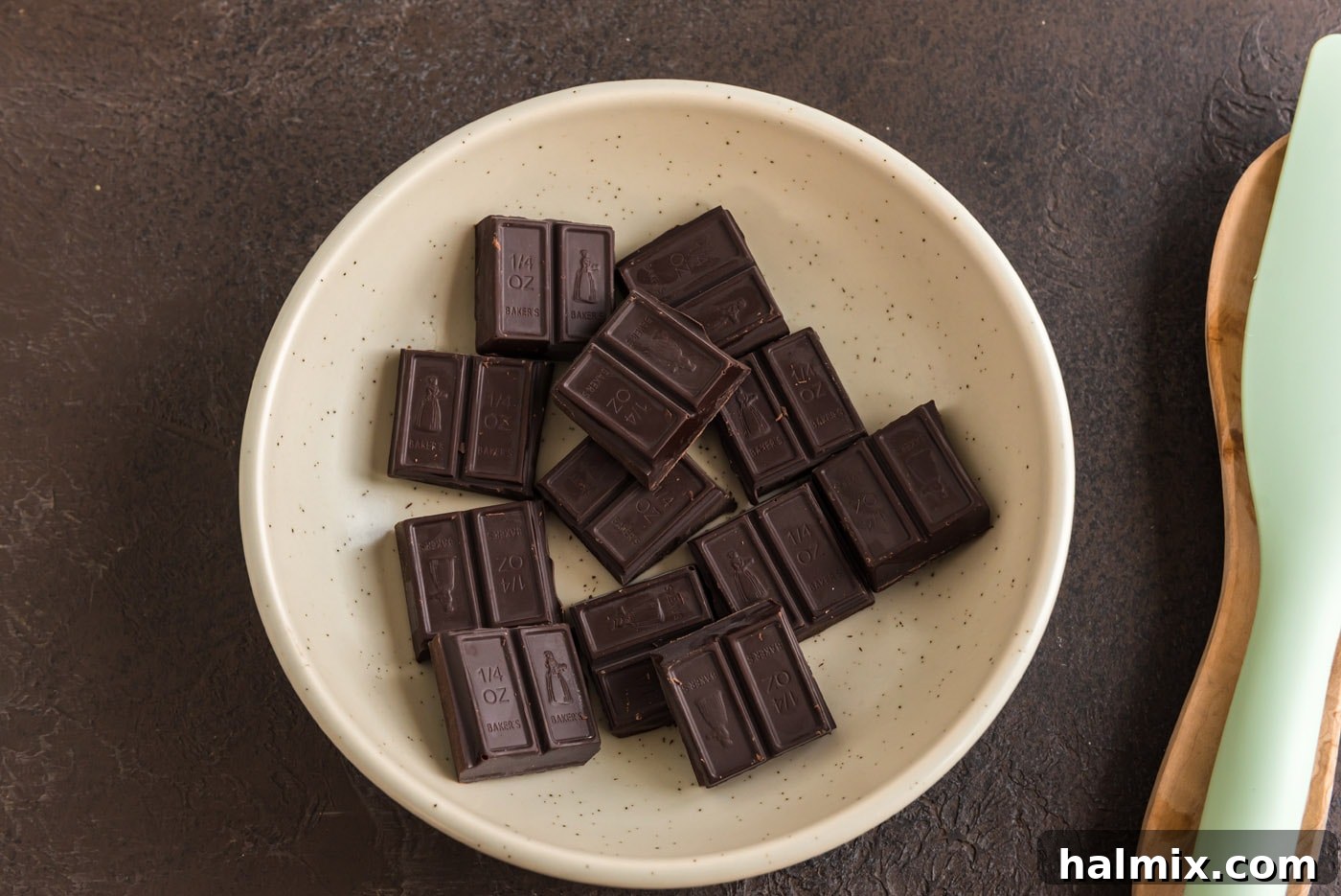 dark cocoa solids on a plate