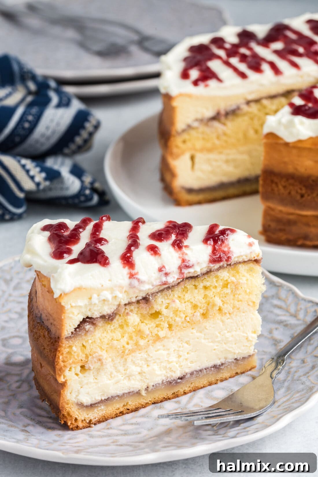 Regal Trifle Cheesecake 2 Slice of English Trifle Cheesecake showing off its beautiful layers