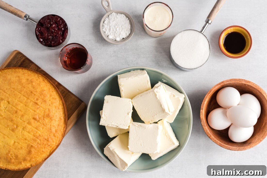 Regal Trifle Cheesecake 4 Array of fresh ingredients for English Trifle Cheesecake